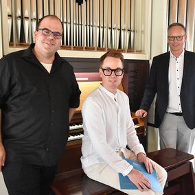 Kreiskantor Mathias Staut, Dr. Florian Neunstöcklin, Ausbildungsleiter Kreiskantor Ansgar Schlei